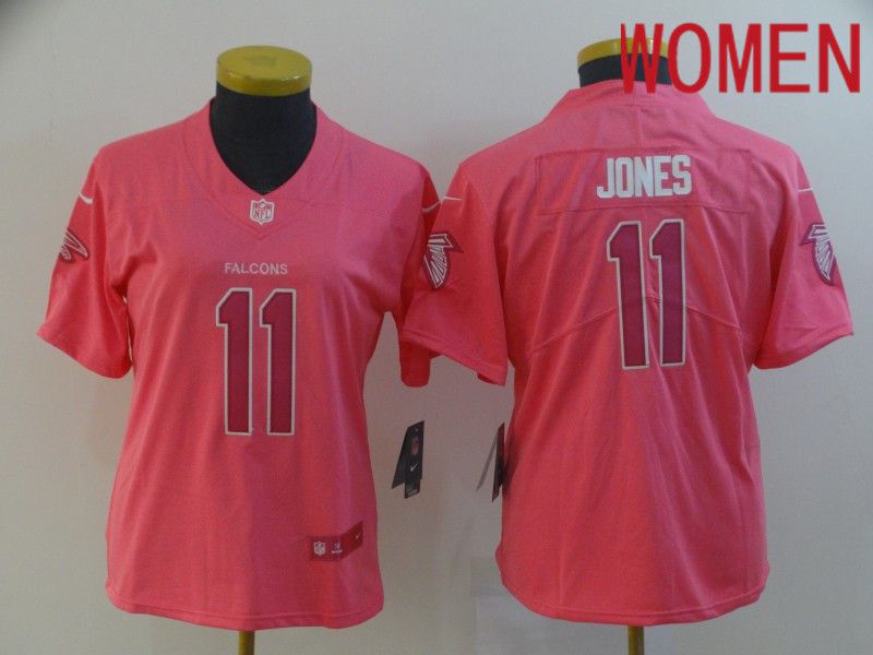 Women Atlanta Falcons 11 Jones Pink Nike Vapor Untouchable Limited Player NFL Jerseys